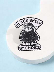 Black Sheep By Choice Enamel Pin, Cool Fashion Glasses Black Sheep Brooch, Sassy Attitude Badge For Backpack Jacket - Multicolor - View 8