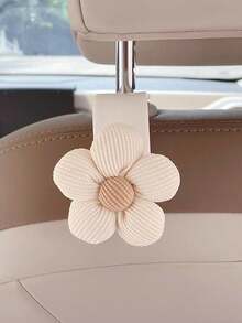 1pc/2pcs Cute Flower Car Headrest Hook, Multi-Functional Rear/Front Hanging Hook, Retractable Car Storage Hook - A - View 5