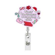 1pc Christmas Video Tape Retractable Rotating Badge Reel ID Holder - Multicolor - View 11