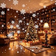 1. Christmas Projector, Can Project Dynamic Patterns Including Old Man, Reindeer, Snowman, Snowflake - USB Powered, Indoor/Outdoor Christmas Decoration, Durable Plastic Snowflake Machine, Suitable For Christmas, New Year, Valentine's Day, Wedding - Easy To Install, No Battery Required, LED Light, No Lighting Effect - Black - View 4