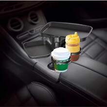 1pc 360° Rotating Car Tray, ABS Material Multi-Function Car Cup Holder With Detachable Tray, Adjustable Base And Dual Cup Holders, Practical Car Interior Accessory, Can Hold Small Items, Suitable For Car Dining And Drinking - One Size - View 2