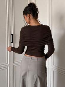 Women's Elegant Street Vacation 2 In 1 Top - Brown - View 11