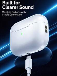 Wireless Earbuds, Bluetooth Earphones, Active Noise Cancellation, Adaptive Audio, Transparency Mode, Customizable Spatial Audio, USB-C Charging Case (Includes AppleCare+), 5.3 Chip, High-Definition Music - White - White - View 2