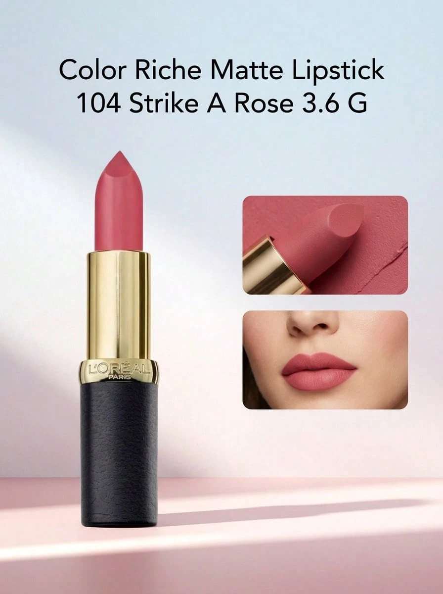Color Riche Matte Lipstick 104 Strike A Rose 3.6 G – Lipstick, Matte Finish, For Women, Rose, Suitable For Daily Routine - 104 Strike A Rose - View 1