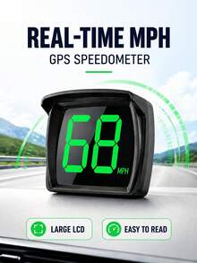 This New Car Head-Up Display Uses High-Definition LED Technology To Accurately Display Vehicle Speed. It Features A Built-In Sunshade, Supports USB Power, And Has High Cost-Effectiveness, Compact Design, And Easy Installation, Making It Suitable For A Wide Range Of Car Models. It Can Serve As A Car Speed Indicator System With A Clean And Smooth Display, A Minimalist Dashboard Design, And Reliable Performance, Making It A Digital Speedometer Suitable For Car Accessories, Car Enthusiasts, And Car Upgrades. - MPH - View 5