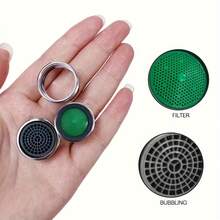 Silver Plastic Water-Saving Faucet Aerator, M24 Thread Bathroom Faucet Aerator, Replaceable Filter Mixed Nozzle, Suitable For Kitchen Sink, Polished Plastic - A - View 5