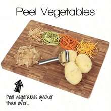 1PC Multifunctional 2-In-1 Stainless Steel Peeler & Grater, Household Kitchen Fruit & Vegetable Peeling & Shredding Tool, Dual-Sided Dual-Blade Design, One Side For Fast Peeling, Other Side For Easy Shredding, 2-In-1 Use, Saves Kitchen Storage Space. Suitable For Peeling & Shredding Potatoes, Cucumbers, Carrots, Pumpkins, Apples, Oranges, Dragon Fruits And Other Fruits & Vegetables, Thin & Even Peeling, Fine & Neat Shredding - Multicolor - View 9