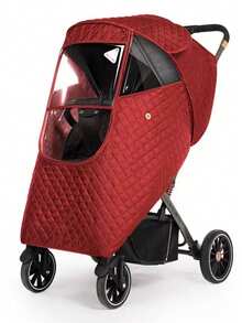 Baby Stroller Winter Snow & Rain Cover, Windproof & Warm Stroller Rain Cover, 3-Layer Thickened Protection Against Cold Air, Essential For Newborn Boys - Multicolor - View 10