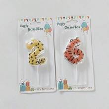 HIBIRTH 1pc Happy Birthday Cake Number 0-9 Candle, Cartoon Animal Creative Party Decorative Candle, Tiger, Monkey, Giraffe - Animal Number Candles - View 11