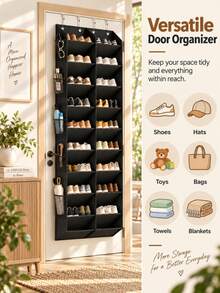 Over-The-Door Shoe Organizer (6-Tier/8-Tier) – Space-Saving Hanging Shoe Rack Suitable For Doors Or Walls; Features High-Capacity, Deep Pockets (Options Ranging From 6 To 16 Pockets). Ideal For Apartments And Dormitories; A Great Holiday Gift. - Multicolor - View 11