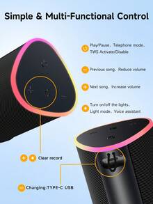 Tagry M33 Portable Bluetooth Speaker RGB Lights TWS Function Waterproof Mini Speaker For Party Outdoor Camping Bathroom Travel - View 2