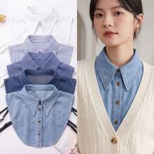 1pc Solid Color Women's Versatile Detachable Large Pointed Collar - Multicolor - View 13