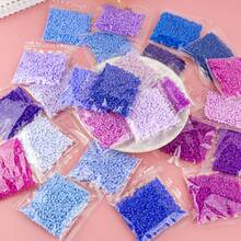 2.6mm Sundymot Fuse Beads, 1000PCS+ Purple Series Independent Packaging, Easy To Store, Not Easy To Spill, DIY Pendant Keychain, Jewelry Making Craft Raw Materials, Graduation Season Back To School, Christmas, Party Birthday Gift, Multi-Color 2.6mm Fuse Beads Bulk Refill Kit - 2.6mm Puzzle Beads - View 3