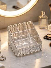 Kệ đựng mỹ phẩm nhiều ngăn đính đá rhinestone sang trọng, giá để cọ trang điểm để bàn có ngăn kéo, kệ lưu trữ mỹ phẩm phân ngăn đa năng, thiết kế đá rhinestone lấp lánh cho bàn trang điểm đựng son môi, chì kẻ mày, bông phấn, dung tích lớn phân loại gọn gàng, vẻ ngoài đính đá bling tinh tế, trang trí bàn trang điểm phòng ngủ, quà tặng nữ tính, có thể đựng cọ trang điểm, kẹp mi, phấn mắt, trang sức và vật dụng nhỏ, chống bụi và ngăn nắp, phong cách Ins - Nhiều màu - Xem 18