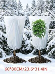 Adjustable Frost Cover For Shrubs, Flowers And Trees, Thickened Non-Woven Fabric Material, Drawstring Closure, Cold-Resistant Winter Plant Cover, Suitable For Yard And Outdoor Use In Low Temperature Weather - Multicolor - View 10