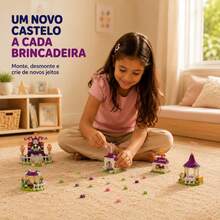 Castelo Infantil Blocos de Montar 8 em 1 Mini Peças Construção Criatividade Coleção - Multicolorido - Visão 3