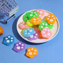 6PCS Cat Paw PVC Jelly Erasers - Random Colors - Clean Erasure Without Leaving Traces - Fun And Unique Student Writing Tool Erasers - Ideal Writing Stationery Erasers - A - View 5