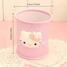 Hasbro 1PC Sanrio Hello Kitty Pen Holder Desktop Storage Box Desktop Decoration With Mesh Storage Compartment, Suitable For Schools And Offices - Decorative Storage Box For Pens, Pencils, Markers, Can Be Used As A Gift - One Size - View 3