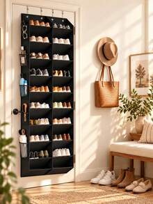 Over-The-Door Shoe Organizer (6-Tier/8-Tier) – Space-Saving Hanging Shoe Rack Suitable For Doors Or Walls; Features High-Capacity, Deep Pockets (Options Ranging From 6 To 16 Pockets). Ideal For Apartments And Dormitories; A Great Holiday Gift. - Multicolor - View 2