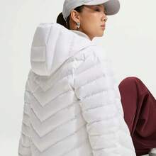 Áo phao Nike dài tay ấm áp thoải mái cho nữ màu trắng - trắng - Xem 3