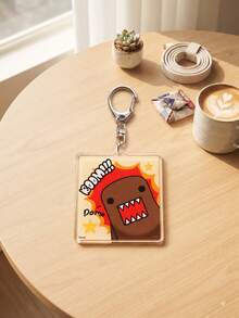 1pc/6pcs Domo Fun Pop Art Graphic Aesthetic Acrylic Keychains, Featuring "BOOM!!!" Explosion Expression Close-Up, Cardboard Box & Rainbow "IMAGINATION", "NATIONAL DOUGHNUT DAY" With Donut Head, And Riding Green T-Rex - Multicolor - View 8