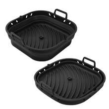 Dam Foldable Silicone Mold, Rectangular, With Handles, Special Air Fryer 22x23 Cms.. - View 2