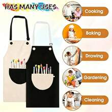 Children's Apron, Adjustable Waterproof Painting Apron With Pockets, Boys & Girls Painting, Cooking, Baking, Gardening, Craft Apron - Multicolor - View 3