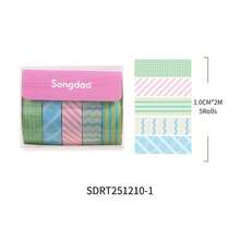 Chuchen Taoyao Series Dopamine Polka Dot Plaid Stripe Boxed Washi Tape DIY Planner Diary Sticker - A - View 7