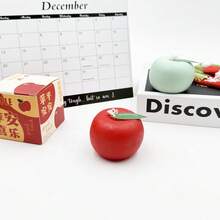 1pc Simulation Apple Shaped Aromatherapy Candle, Christmas Eve Atmosphere Home Decor Scented Candle, Holiday Party Photo Prop, Xmas Surprise Present Gift For Friends Family - Multicolor - View 3