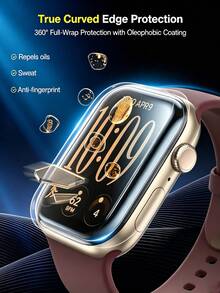 6pcs Transparent Hydrogel Screen Protector Film For Apple Watch 38/40/41/42/44/45/49/46mm, Anti-Scratch Protection Film, Soft Film, Suitable For Watch Ultra/SE/8/7/6/5/4/3/2/1/11/10/12, Daily Essential Watch Screen Protector Film, Watch Accessories - Clear - View 5