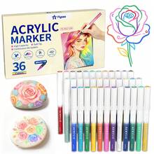 Flysea New Colorful Series 14pcs/Box, 168 Colors, Vibrant Macaron Dopamine Gray Blue Green Brown And More Professional Acrylic Marker Pens, New Free Ink System, Multiple Color Combinations Available, Newly Launched, Better Quality, Smoother Writing Experience, Specially Designed For Professional Artists - Sets - View 8