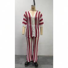 Women Two-Piece Outfits - Hot Pink - View 9