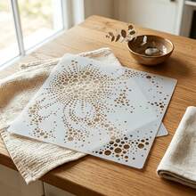 1 Stensil Pola Polkadot Abstrak – Stensil Gelembung Geometris Besar dan Dapat Digunakan Kembali untuk Melukis, Seni Dinding, Dekorasi Furnitur, Airbrushing, Scrapbooking, dan Proyek Kerajinan – Alat Lukis Dekorasi Rumah Modern - Set - View 3