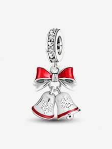 1pc Heart-Shaped Rhinestone Eiffel Tower Pendant Bead For Bracelet DIY, Women's Jewelry Daily Matching Decoration, Girls Accessory - Silver - View 15
