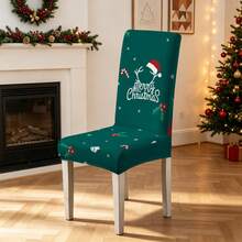 1/2/4/6pcs Christmas Themed Chair Covers, Dining Table Chair Seat Protector, Removable And Washable - Multicolor - View 6