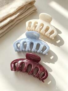 Jepit Rambut Kasual Warna Polos dari Plastik ABS (Resin ABS) - MultiWarna - View 8