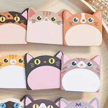 120pcs/Pack (Random Paper) Cute Cat Shaped Sticky Notes, Suitable For Office, Tearable Square Label Memo Pads, Kitten Pattern, Can Be Used For Scrapbook Decoration, Diary, Planner, Bulletin Board Stickers - A - View 6