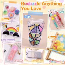 40 Warna Campuran Rhinestone Resin Datar Belakang, Perlengkapan Lengkap DIY, Rhinestone Glitter AB, dengan Pena Titik, Pinset, Baki Rhinestone, untuk Dekorasi Botol Minum, Casing Ponsel, Pakaian, Bahan Kreatif Rhinestone Buatan Tangan, Aksesoris Perhiasan DIY Pesta - MultiWarna - View 3