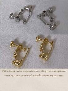4/8Pcs Clip On Earring Converter Kit With Ear Pins & Soft Ear Pads, DIY Jewelry Accessory For Non-Pierced Ears. - Bullet Ear Clip - View 2