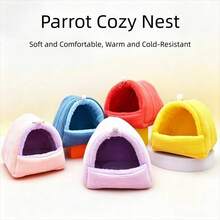New Corduroy Plushie Parrot Nest Hanging Tent Design Cotton Bird Hut Multi-Size Soft Hamster Hammock Small Pets Use - A - View 2