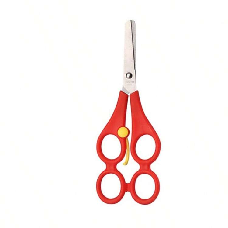 Safety Scissors Spring Scissors 4-Hole Design With Auxiliary Spring, Good Rebound, Built-In Scale, Multi-Function Scissors, Comfortable Multi-Finger Grip, Durable, Suitable For Office And Craft Projects, Can Cut Paper, Cards, Etc., Back To School Essential, Learning Supplies - Single Piece - View 7