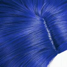 Blue Synthetic Short Straight Wig With Bangs For Men, Anime Game Cosplay Heat-Resistant Wig, Suitable For Daily Wear And Parties - Blue - View 7