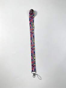 1pc Colorful Heart Print Lanyard, Cute Pattern Neck Strap With Metal Hook, Phone Lanyard, Student ID Badge Holder, Hospital Work ID Anti-Loss Strap, Nurse Day Gift, Suitable As Gift Or Daily Use - Multicolor - View 4