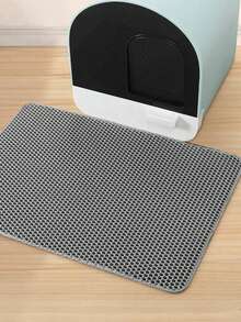 1pc Double Layer Honeycomb EVA Cat Litter Mat, Waterproof, Anti-Urine, Anti-Slip, Washable, Litter Trapping Mat, Suitable For Cat Litter Box, Durable And Easy To Clean Indoor Pet Mat, Pet Cleaning Supplies - Grey - View 7