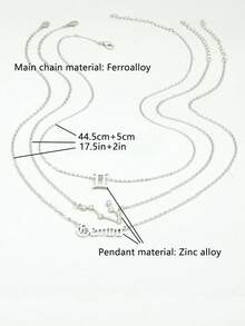 3pcs/set Fashionable 12 Constellation Pendant Necklace For Women For Daily Decoration - Silver - View 2