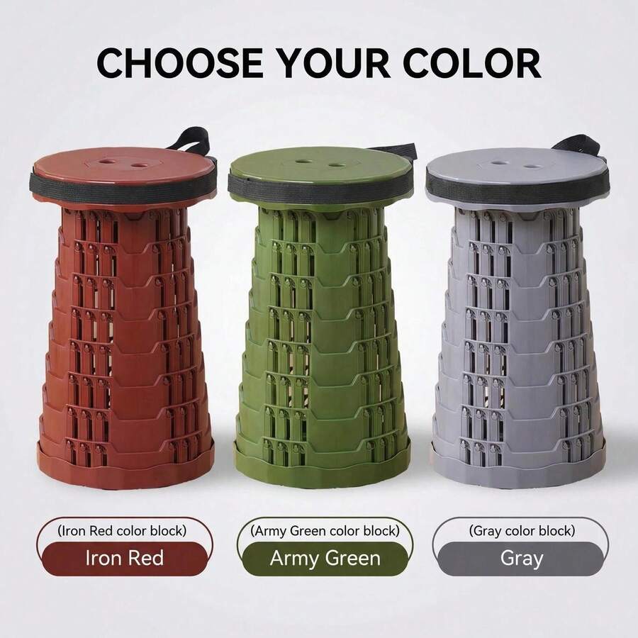 1pc Utdoor Collapsible Telescopic Stool | 45cm Max Height Portab - Multicolor - View 1