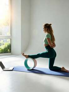 Dual Color Anti-Slip Yoga Wheel, Thick Hard Inner Ring, Pressure Resistant, Yoga Back Bend & Pilates Spine Relief Fitness Tool - Multicolor - View 4