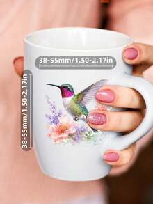 50Pcs Spring Birds & Flowers Clear PET Decor Stickers, Hand-Drawn Illustrations Of Watercolor Birds, Lavender And Fresh Green Leaves, Transparent PET Material, For Journal Collage, Kuka Card, Water Bottle, Luggage, Spring Nature DIY Decor - Multicolor - View 5