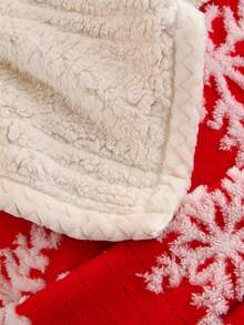 1 buah Selimut Natal Motif Salju 3D Merah, Selimut Bulu Tebal Dua Lapis Hangat, Selimut Lembut dan Nyaman dengan Pola Cetak, Cocok untuk Dekorasi Rumah, Tempat Tidur, Sofa, Kantor, Dekorasi Kamar, Asrama, Dapat Dicuci dengan Mesin - Red and White - View 11