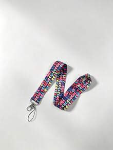 1pc Colorful Heart Print Lanyard, Cute Pattern Neck Strap With Metal Hook, Phone Lanyard, Student ID Badge Holder, Hospital Work ID Anti-Loss Strap, Nurse Day Gift, Suitable As Gift Or Daily Use - Multicolor - View 5